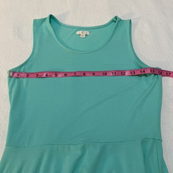 Charming Charlie Mini Dress Womens Small Fit Flare Aqua Stretch Knit Spring - Picture 11 of 11